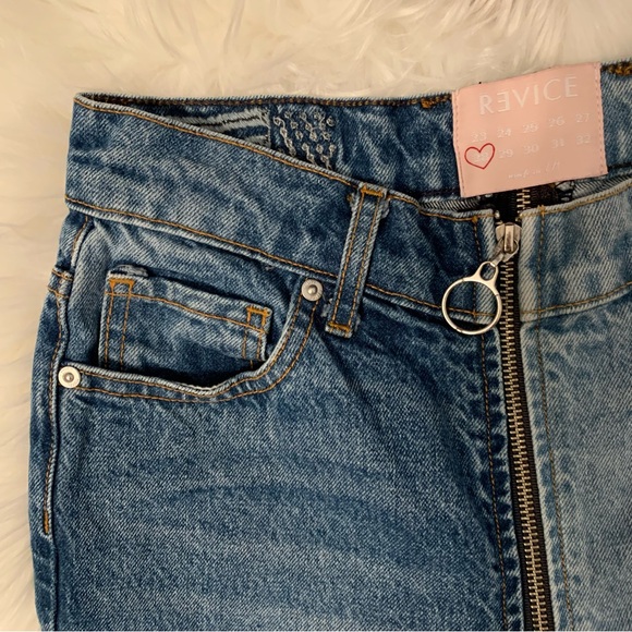 REVICE Ying Yang Two-Tone Zipper Wrapped Crop Jeans 28w - Picture 6 of 16